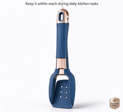 2-in-1 Silicone Grip and Flip Spatula Tongs – Heat Resistant Non-Stick Food Turner with Rose Gold Stainless Steel Frame for Eggs, Pancakes, Burgers, and Fish