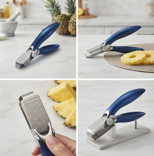 Ergonomic Stainless Steel Pineapple Corer and Eye Remover Tool – Heavy Duty Culinary Prep Pineapple Seed Remover Clamp with Non-Slip Grip Handle for Kitchen and Restaurant