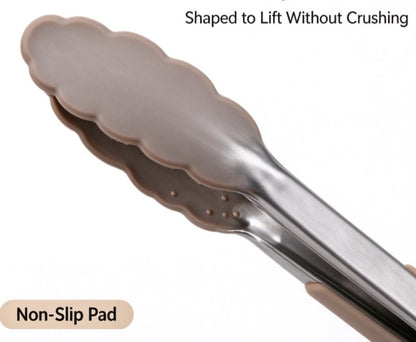 Gentle Hold Silicone Kitchen Tongs – Heat Resistant Non-Stick Food Tongs with Ergonomic Grip for Delicate Pastries, Fish, Salad, and Cooking