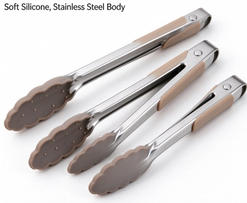 Gentle Hold Silicone Kitchen Tongs – Heat Resistant Non-Stick Food Tongs with Ergonomic Grip for Delicate Pastries, Fish, Salad, and Cooking