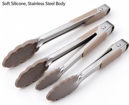 Gentle Hold Silicone Kitchen Tongs – Heat Resistant Non-Stick Food Tongs with Ergonomic Grip for Delicate Pastries, Fish, Salad, and Cooking