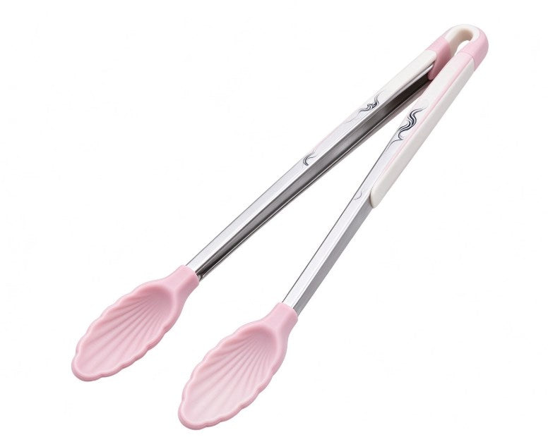Mini Shell Grip Silicone Cooking Tongs – Stainless Steel Non-Slip Heat-Resistant Small Food Tongs with Seashell Tips for Appetizers, Ice, Salad, Pastry, and Serving